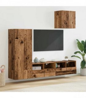 vidaXL TV Wall Units 4 pcs Old Wood Engineered Wood