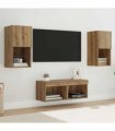 vidaXL TV Wall Cabinets Wall-mounted 4 pcs Artisan Oak Engineered Wood