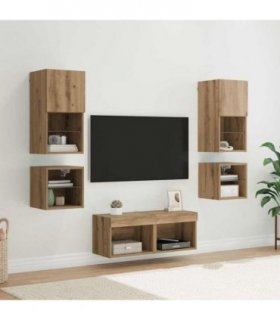 vidaXL TV Wall Units 8 pcs Artisan Oak Engineered Wood