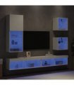 vidaXL 5 Piece TV Wall Units with LED White Engineered Wood — V0671980984