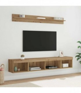 vidaXL TV Wall Cabinet Set with LED 5 pcs Artisan Oak Engineered Wood