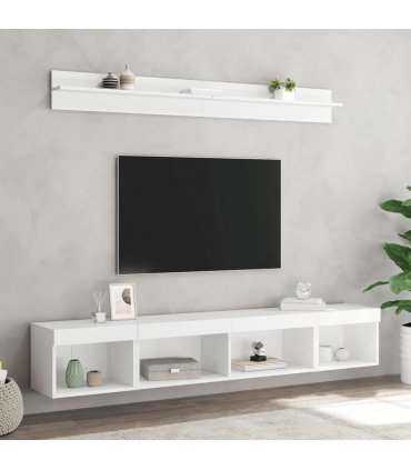 vidaXL 5 Piece TV Wall Units with LED White Engineered Wood — V0671980989