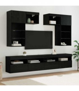 vidaXL TV Wall Units 6 pcs 100 x 30 x 40 cm Artisan Oak — Colour: Black oak