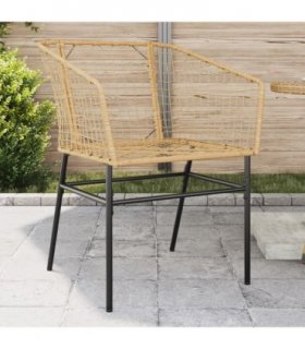vidaXL Garden Chair | Brown | PE rattan, powder-coated steel | Standard