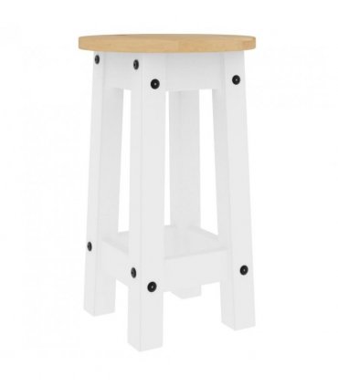 vidaXL Bar Stools 2 pcs White Solid Wood Pine — Model: 2x bar chair