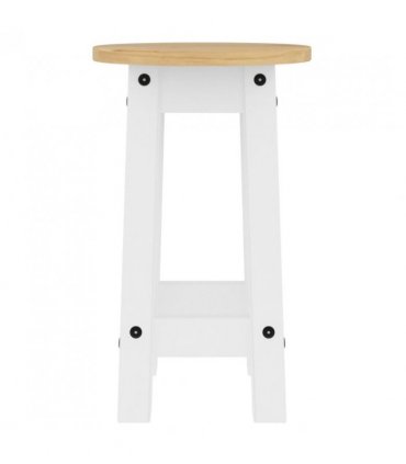 vidaXL Bar Stools 2 pcs White Solid Wood Pine — Model: 2x bar chair