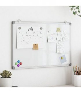 vidaXL Magnetic Whiteboard 80x60x1.7 cm Aluminium — Size: 80 x 60 x 1.7 cm