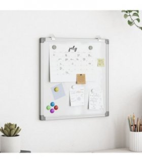 vidaXL Magnetic Whiteboard 40x40x1.7 cm Aluminium — Size: 40 x 40 x 1.7 cm