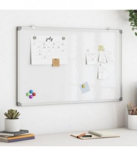 vidaXL Magnetic Whiteboard 100x60x1.7 cm Aluminium — Size: 100 x 60 x 1.7 cm