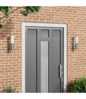 vidaXL Outdoor Wall Light 2 pcs Silver 15 x 7.5 x 33 cm — Model: without sensor