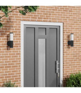 vidaXL Outdoor Wall Light 2 pcs Black 15 x 7.5 x 33 cm — Model: without sensor