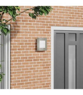 vidaXL Outdoor Wall Light Silver 23.5 x 9 x 26 cm — Colour: Stainless steel, Model: with sensor