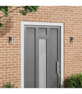vidaXL Outdoor Wall Light 2 pcs Silver 6.5 x 10.5 x 16 cm — Colour: Stainless steel, Model: with sensor