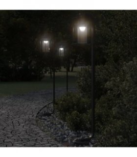 vidaXL Outdoor Floor Lamps 3pcs Black 100 cm Stainless Steel