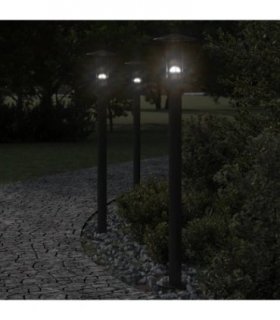 vidaXL Outdoor Floor Lamp Black 100 cm Stainless Steel — V0671981460