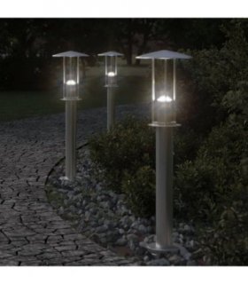 vidaXL Outdoor Floor Lamp Silver 60 cm Stainless Steel