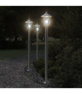 vidaXL Outdoor Floor Lamp Silver 120 cm Stainless Steel