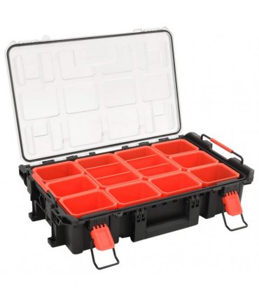 vidaXL Portable Flight Case Black 55.5x34.5x13.5 cm PP — Size: 55.5 x 34.5 x 13.5 cm