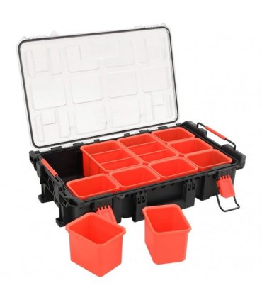 vidaXL Portable Flight Case Black 55.5x34.5x13.5 cm PP — Size: 55.5 x 34.5 x 13.5 cm