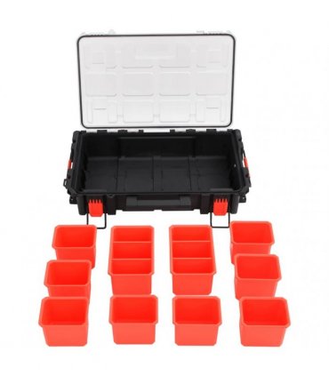 vidaXL Portable Flight Case Black 55.5x34.5x13.5 cm PP — Size: 55.5 x 34.5 x 13.5 cm