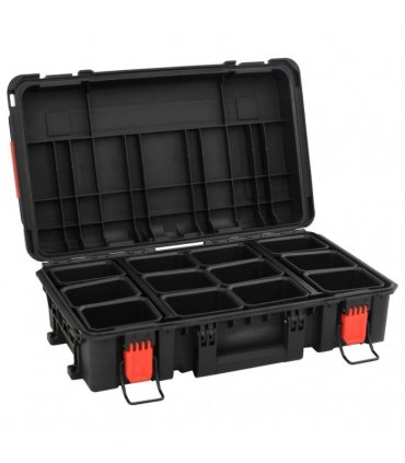 vidaXL Portable Flight Case Black 56.5x34x16 cm PP — Size: 56.5 x 34 x 16 cm