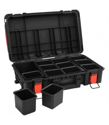 vidaXL Portable Flight Case Black 56.5x34x16 cm PP — Size: 56.5 x 34 x 16 cm
