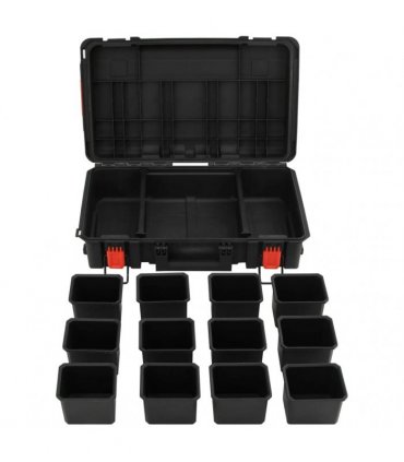 vidaXL Portable Flight Case Black 56.5x34x16 cm PP — Size: 56.5 x 34 x 16 cm