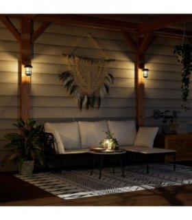vidaXL Solar Outdoor Wall Lanterns 2 pcs Warm White Flickering Flame