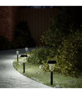 vidaXL Solar Pathway Lights with Ground Spikes 12 pcs White — Model: model 3