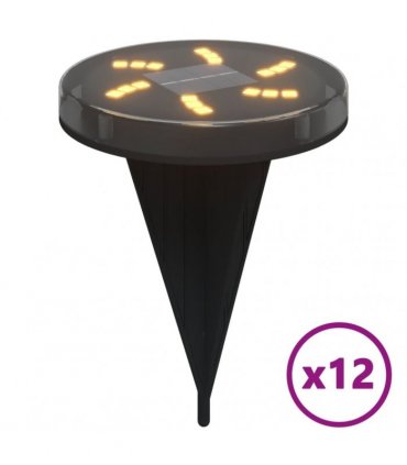 vidaXL Solar Ground Lights with Ground Spikes Outdoor 12 pcs Warm White — Model: model 2