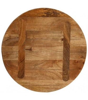 vidaXL Table Top Ø 50x3.8 cm Round Solid Wood Mango — Colour: mango wood(oak finish), Size: 50 cm