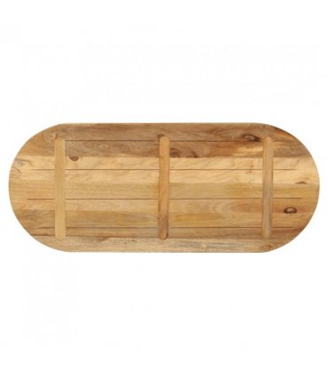 vidaXL Table Top 90x40x3.8 cm Oval Solid Wood Rough Mango — Colour: rough mango wood(natural), Size: 90 x 40 cm
