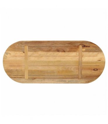 vidaXL Table Top 80x40x2.5 cm Oval Solid Wood Rough Mango — Colour: rough mango wood(natural), Size: 80 x 40 cm