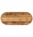 vidaXL Table Top 120x60x3.8 cm Oval Solid Wood Rough Mango — Colour: rough mango wood(natural), Size: 120 x 60 cm