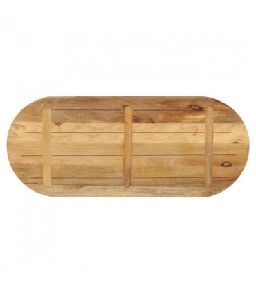 vidaXL Table Top 120x60x3.8 cm Oval Solid Wood Rough Mango — Colour: rough mango wood(natural), Size: 120 x 60 cm