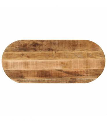 vidaXL Table Top 120x50x2.5 cm Oval Solid Wood Rough Mango — Colour: rough mango wood(natural), Size: 120 x 50 cm