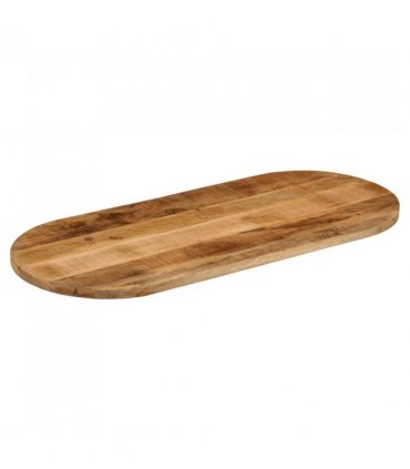 vidaXL Table Top 120x50x2.5 cm Oval Solid Wood Rough Mango — Colour: rough mango wood(natural), Size: 120 x 50 cm