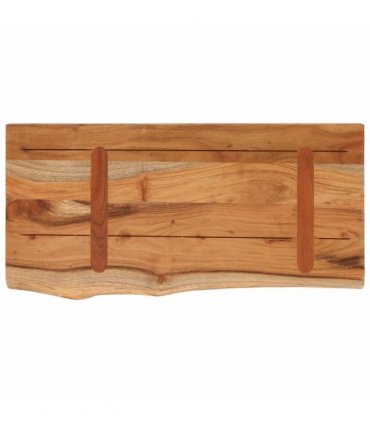 vidaXL Wall Shelf 40x20x3.8 cm Rectangular Solid Wood Acacia Live Edge — Colour: natural, Size: 40 x 20 x 3.8 cm