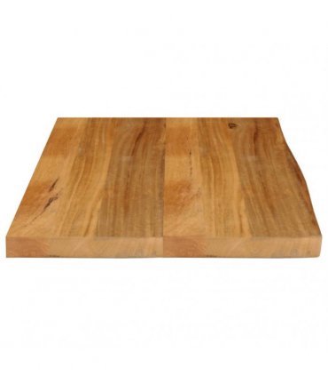 vidaXL Table Top Live Edge 90x60x2.5 cm Solid Wood Mango — Colour: oak finished, Size: 90 x 60 x 2.5 cm