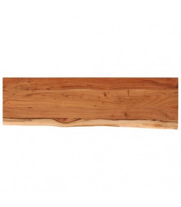 vidaXL Wall Shelf 90x30x3.8 cm Rectangular Solid Wood Acacia Live Edge — Colour: natural, Size: 90 x 30 x 3.8 cm