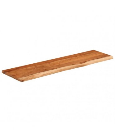 vidaXL Wall Shelf 90x30x3.8 cm Rectangular Solid Wood Acacia Live Edge — Colour: natural, Size: 90 x 30 x 3.8 cm