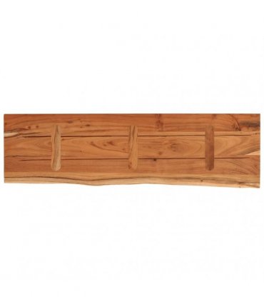 vidaXL Wall Shelf 90x30x3.8 cm Rectangular Solid Wood Acacia Live Edge — Colour: natural, Size: 90 x 30 x 3.8 cm