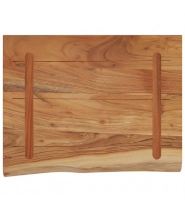 vidaXL Wall Shelf 40x30x3.8 cm Rectangular Solid Wood Acacia Live Edge — Colour: natural, Size: 40 x 30 x 3.8 cm