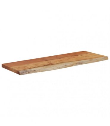vidaXL Wall Shelf 50x20x2.5 cm Rectangular Solid Wood Acacia Live Edge — Colour: natural, Size: 50 x 20 x 2.5 cm