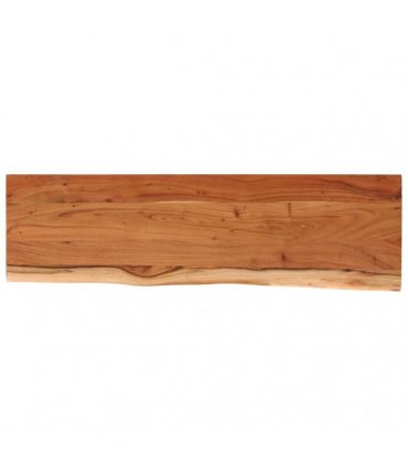 vidaXL Wall Shelf 60x20x3.8 cm Rectangular Solid Wood Acacia Live Edge — Colour: natural, Size: 60 x 20 x 3.8 cm