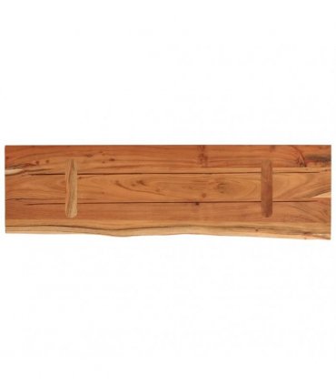 vidaXL Wall Shelf 60x20x3.8 cm Rectangular Solid Wood Acacia Live Edge — Colour: natural, Size: 60 x 20 x 3.8 cm
