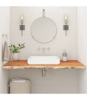 vidaXL Bathroom Countertop 90x60x2.5 cm Rectangular Solid Wood Acacia — Colour: natural, Size: 90 x 60 x 2.5 cm