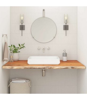 vidaXL Bathroom Countertop 90x60x2.5 cm Rectangular Solid Wood Acacia — Colour: natural, Size: 90 x 60 x 2.5 cm