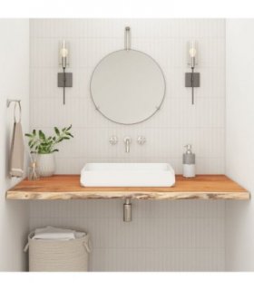 vidaXL Bathroom Countertop 100x60x2.5 cm Rectangular Solid Wood Acacia — Colour: natural, Size: 100 x 60 x 2.5 cm