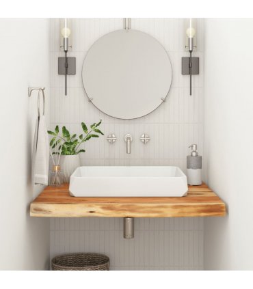 vidaXL Bathroom Countertop 70x60x3.8 cm Rectangular Solid Wood Acacia — Colour: natural, Size: 70 x 60 x 3.8 cm